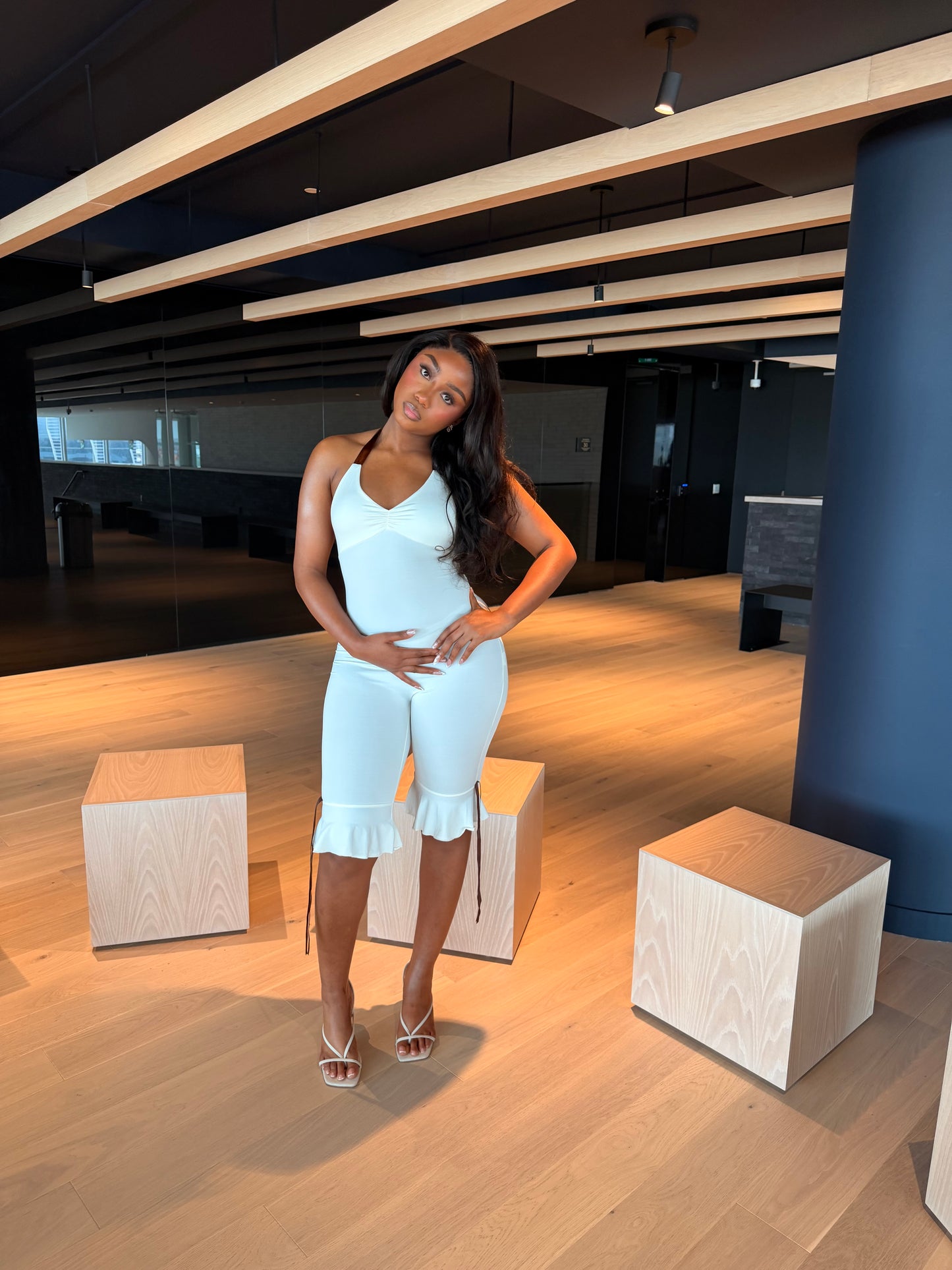 The Nyra Romper Ivory
